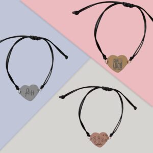 Pulsera Ajustable Personalizada de Acero Inoxidable | Cordón y Grabado Láser