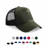 Gorra trucker personalizada con malla y estampado DTF