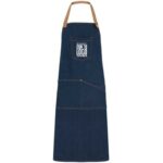 Delantal vaquero largo personalizado con bolsillos y ajuste metálico