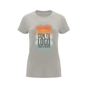 Camiseta básica de algodón personalizada para mujer entallada