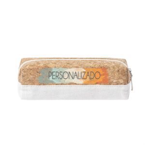 estuche ecologico de corcho y algodon con cremallera