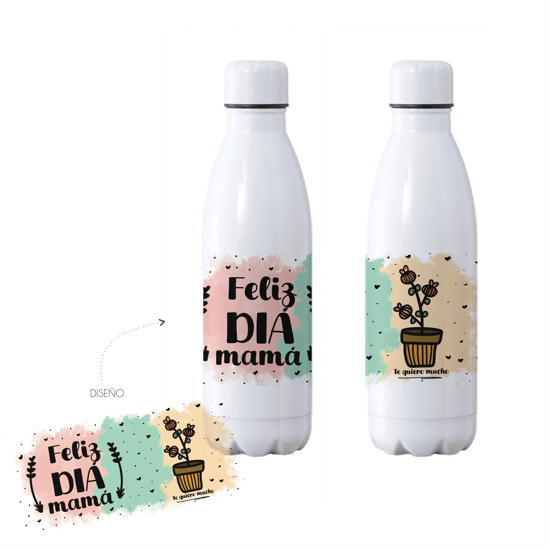 Botella Térmica Día de la Madre 500ml | Regalo Mamá Acero Inoxidable
