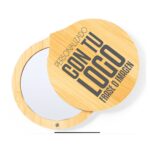 espejo de bambú compacto con cierre magnético personalizado