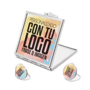 espejo plegable, espejo personalizado, espejo bolso, regalo personalizado, espejo compacto, espejo corazon, espejo redondo, accesorio personal