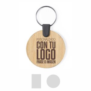 llavero de bambu personalizado con grabado laser