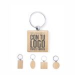 llavero de madera natural personalizado con grabado laser