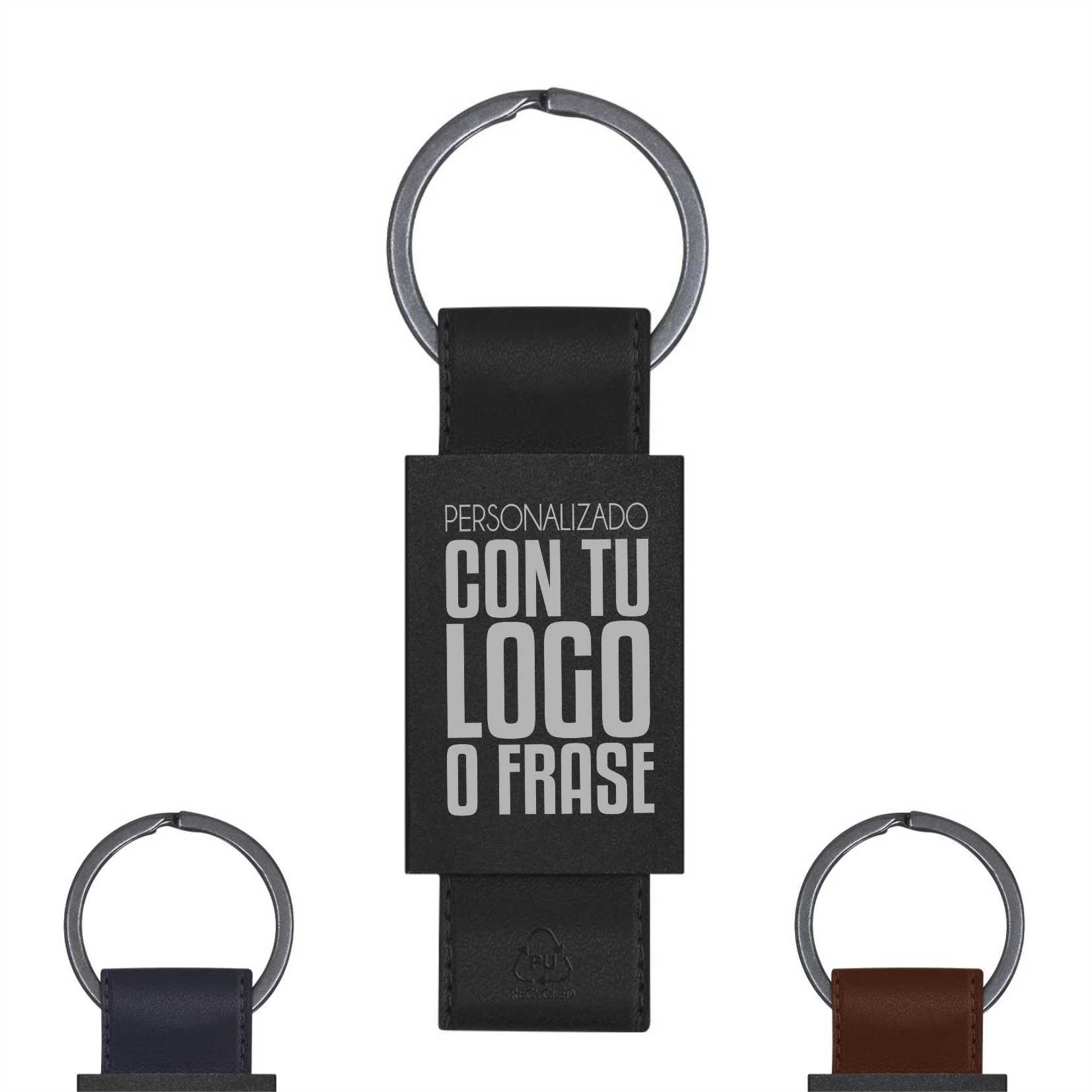llavero de pu reciclado y aluminio personalizado con grabado laser