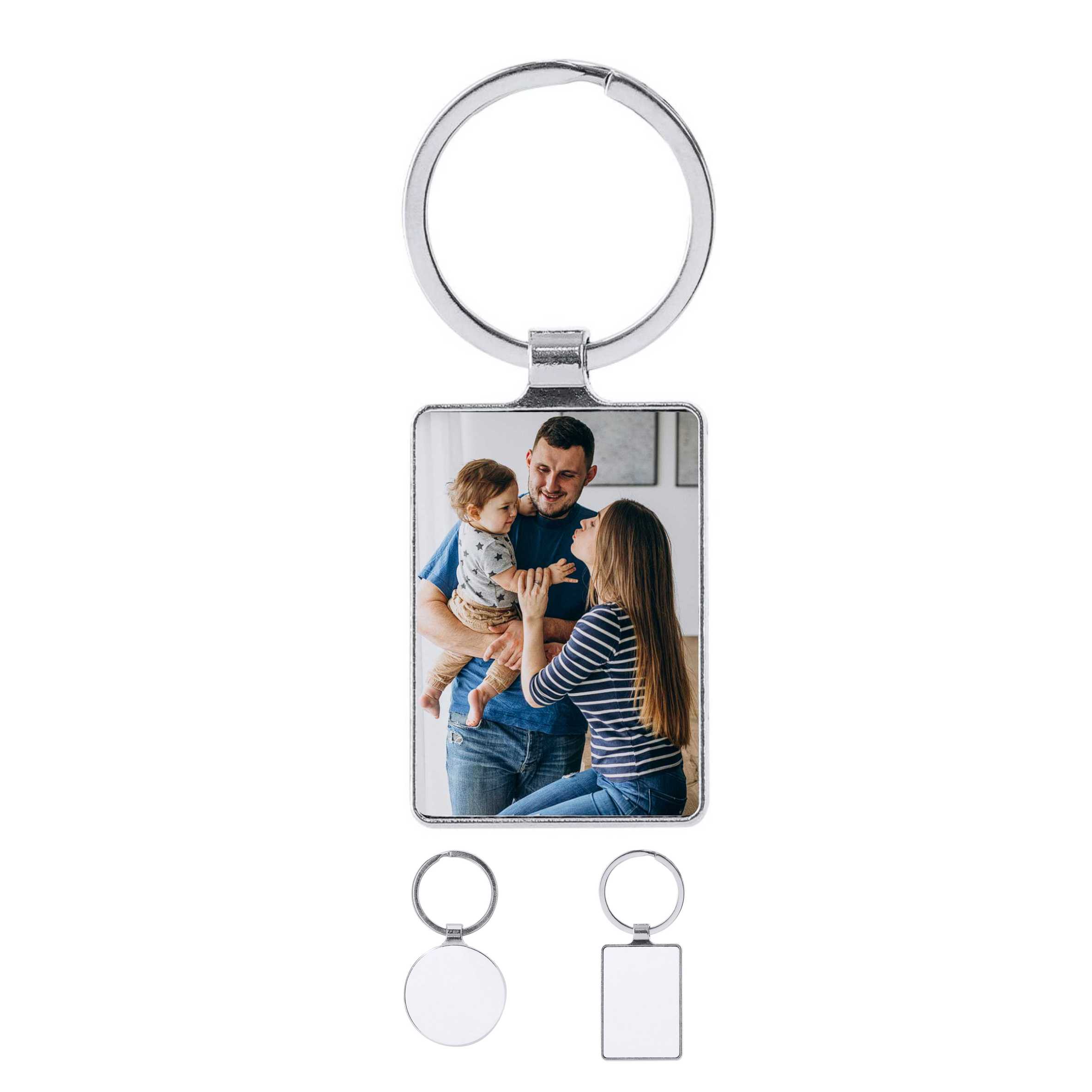 Llaveros metálicos personalizados con foto y grabado para regalo