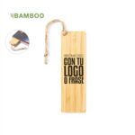 marcapaginas de bambu personalizado con cordon de yute