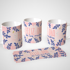 Taza personalizada Día de la Madre con interior de color - frase feliz dia te quiero