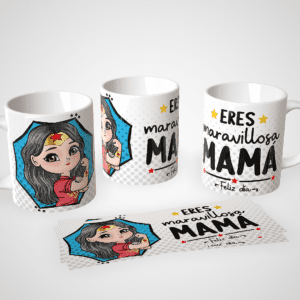 Taza personalizada Día de la Madre con interior de color - frase eres maravillosa