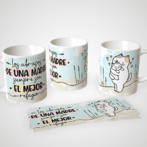 Taza personalizada Día de la Madre con interior de color - frase los abrazos