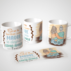 Taza personalizada Día de la Madre con interior de color - frase madre amiga