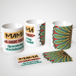Taza personalizada Día de la Madre con interior de color - frase te quiero