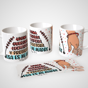Taza personalizada Día de la Madre con interior de color - frase guerrera