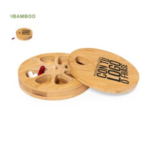 pastillero semanal de bambú con compartimentos personalizado