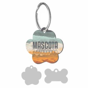 placa de madera para mascota personalizada en forma de hueso o huella