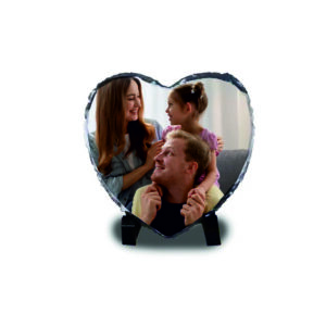 Portafoto de pizarra redondo personalizado con foto