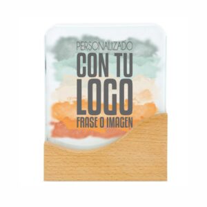 trofeo rectangular de madera y cristal personalizado por sublimación con estuche de lujo