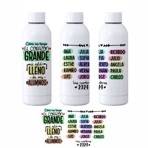 Botella Hodis Personalizada termica Fin de Curso para Profes y Maestros | Modelo 2