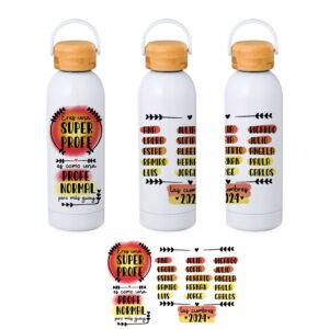 Botella Térmica Personalizada Fin de Curso para Profes y Maestros | Acero Inoxidable y Madera 1