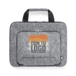 Portadocumentos RPET personalizable en fieltro reciclado con cremalleras y asas reforzadas ideal para empresas, profesores y uso profesional