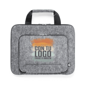 Portadocumentos RPET personalizable en fieltro reciclado con cremalleras y asas reforzadas ideal para empresas, profesores y uso profesional
