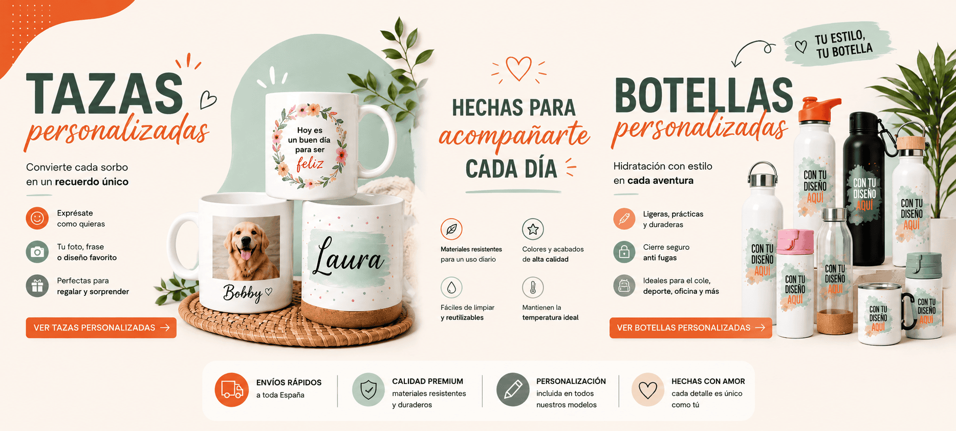 Tazas y botellas personalizadas Pixelart
